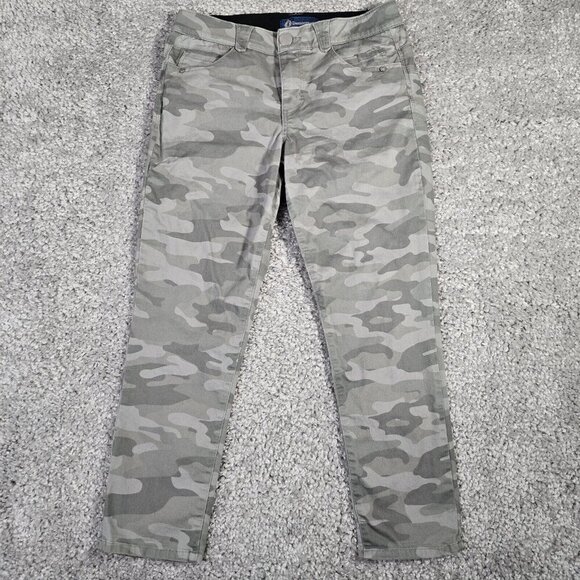 Democracy‎ Jeans Womens 8 Green Camo Skinny Ab Technology Stretch Ankle Pants - Picture 1 of 13